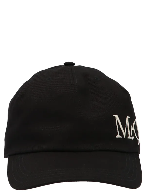 Logo Embroidery Cap Hats Black - Alexander McQueen