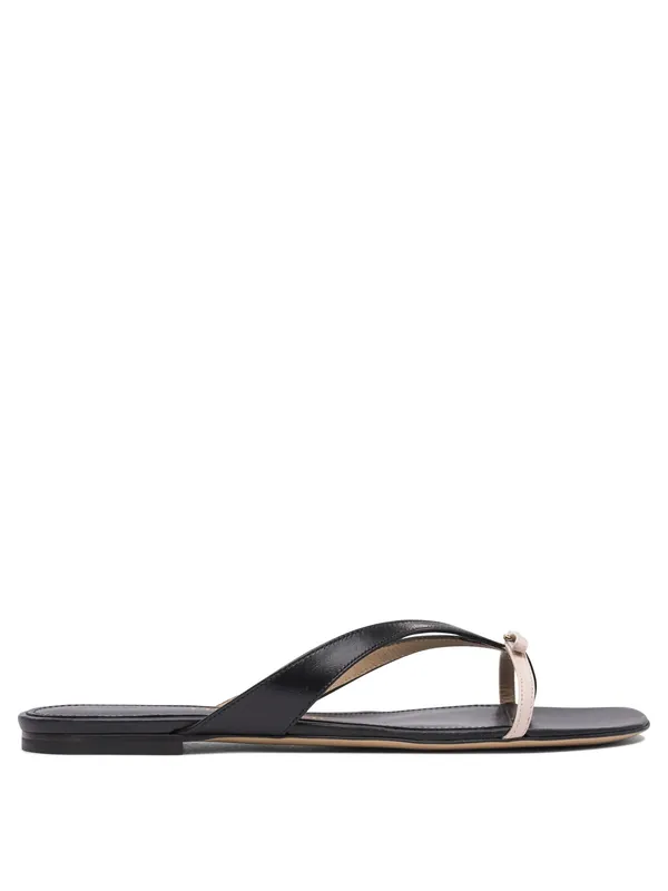 Low Leather Sandals Black - Ferragamo