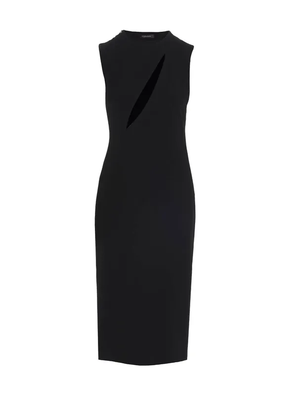 Cut Out Midi Dress Dresses Black - Versace