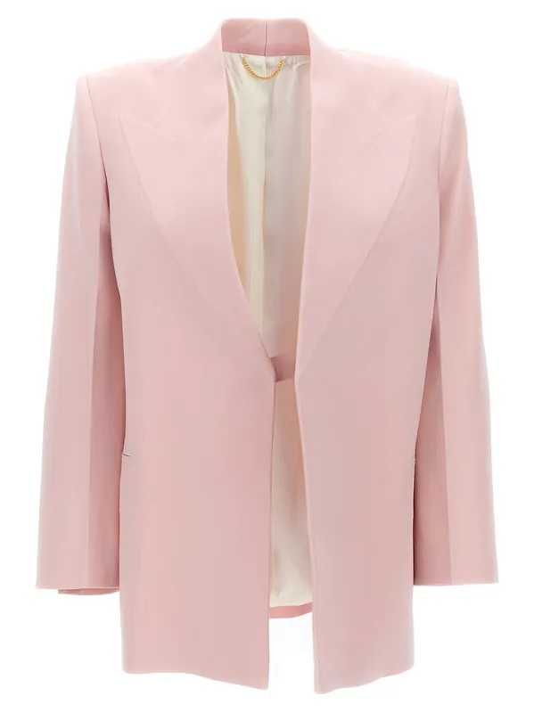 Single-Breasted Blazer Jacket Blazers Pink