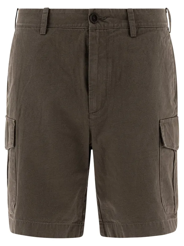 Cotton And Linen Cargo Shorts Green - Vince