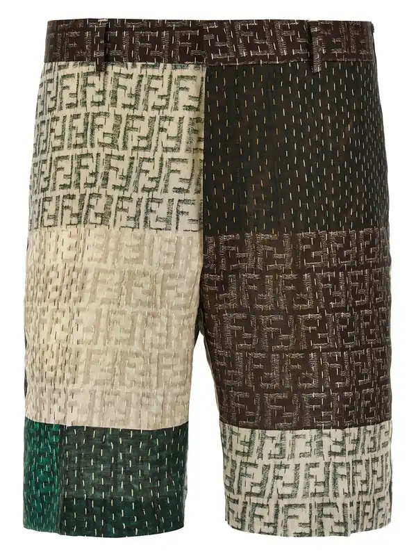 Patchwork Bermuda Shorts Bermuda And Short Multicolor - Fendi