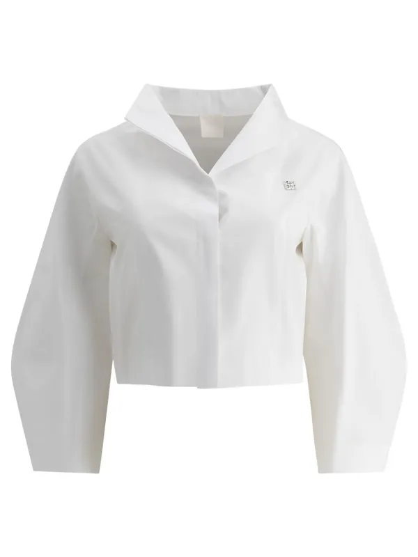 Cropped Poplin Shirt Shirts White - Givenchy