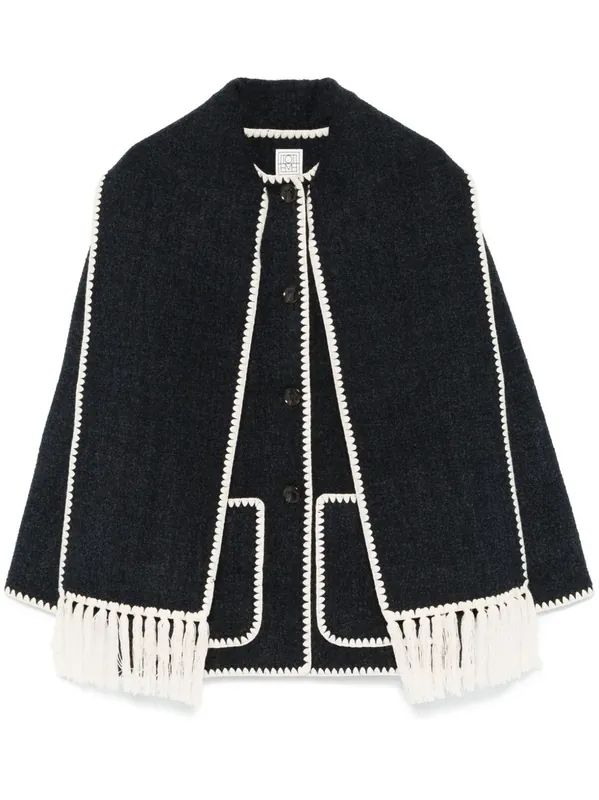 Embroidered Scarf Wool Jacket - Toteme