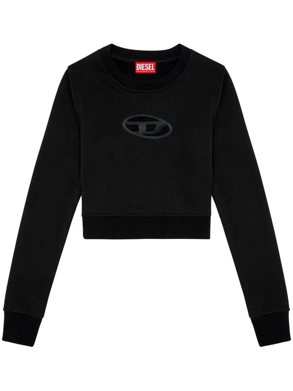 Cut-Out Logo Cropped Sweatshirt