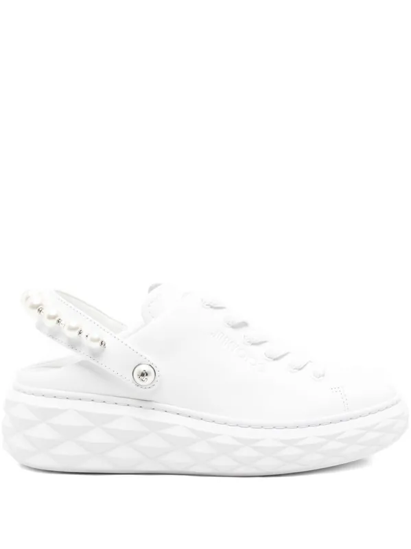Diamond Maxi Pearl Leather Slippers - Jimmy Choo