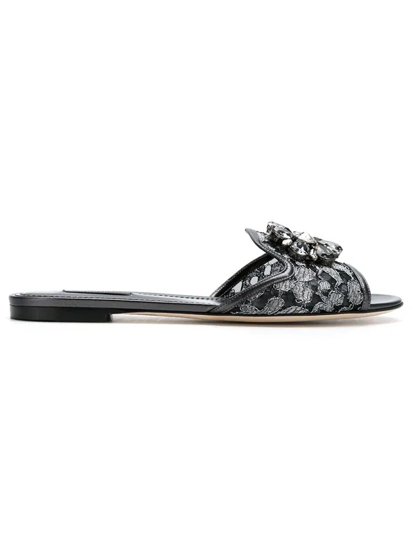 Rainbow Flat Lace Sandals - Dolce & Gabbana
