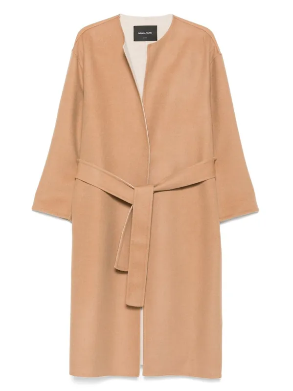 Wool Belted Coat - Fabiana Filippi
