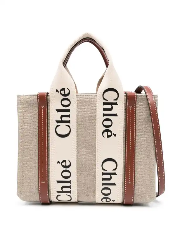 Woody Small Linen Tote Bag - Chloé