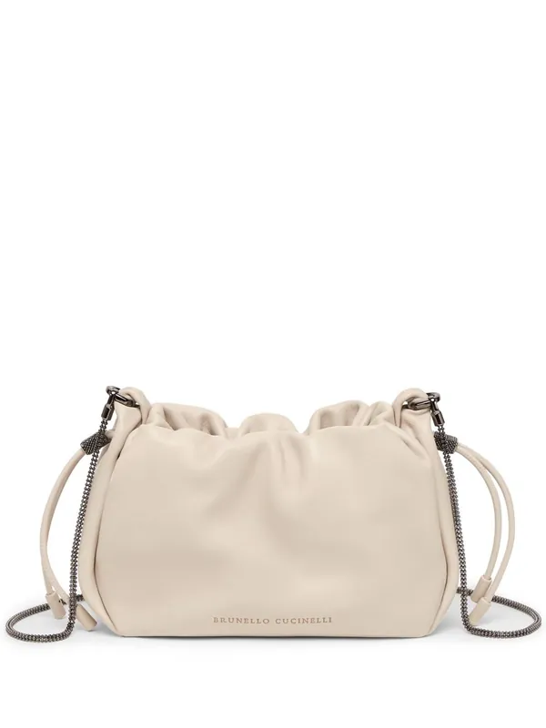 Soft Leather Bucket Bag With Chain Strap - Brunello Cucinelli