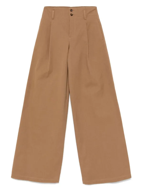 Cotton Wide-Leg Trousers