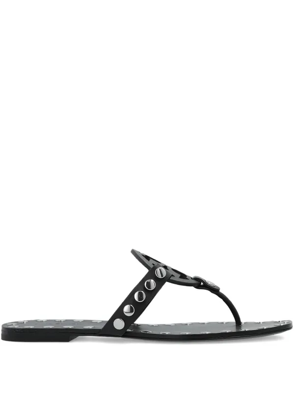 Studded Miller Leather Flat Sandals - Tory Burch