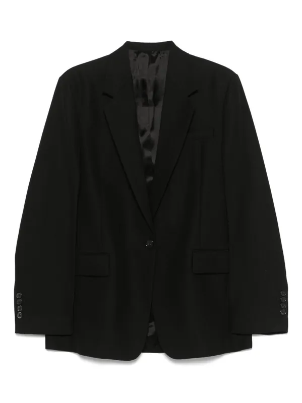 Wool Blend Single-Breasted Blazer Jacket