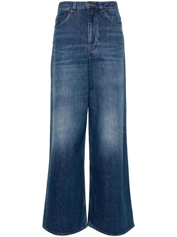 Wide-Leg Denim Jeans