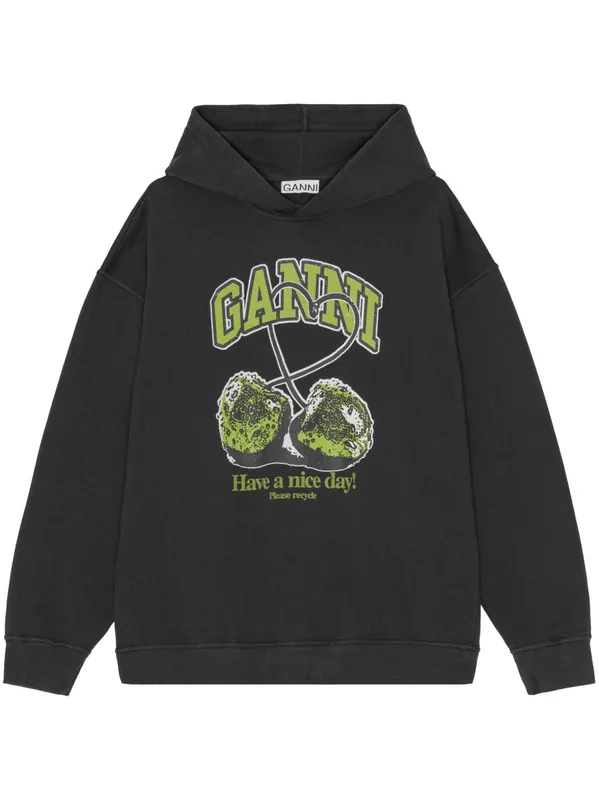 Cherries Organic Cotton Hoodie - Ganni