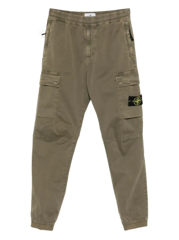 Logo Cotton Cargo Trousers - Stone Island