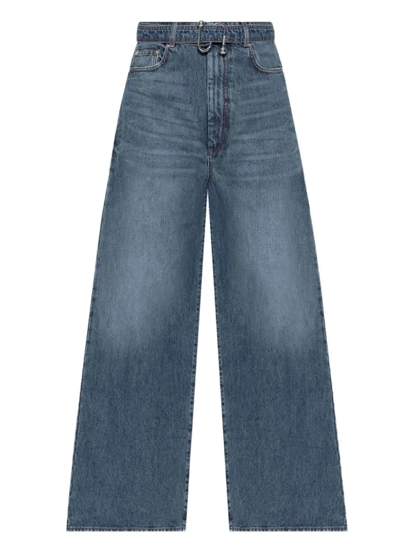 Wide-Leg Cotton Denim Jeans
