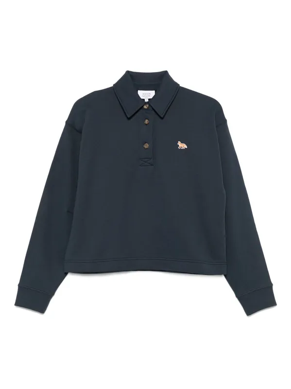 Baby Fox Cotton Polo Sweatshirt - Maison Kitsuné
