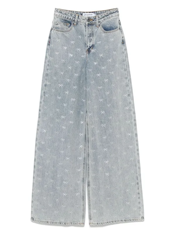 Crystal Embellished Denim Jeasn - Self-Portrait
