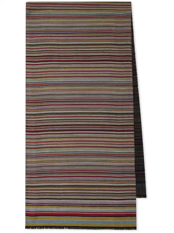 Signature Stripe Wool And Silk Scarf - Paul Smith