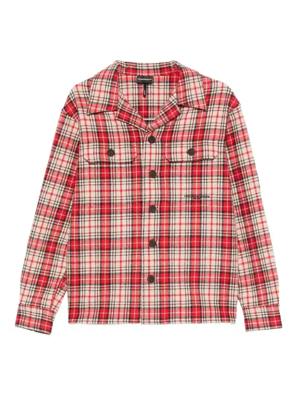 Wool Checked Shirt - Emporio Armani