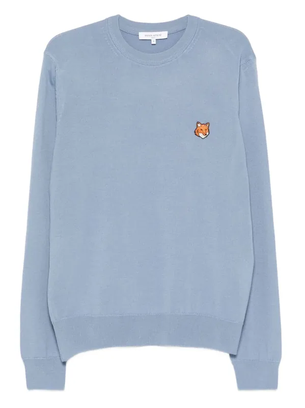 Fox Head Wool Crewneck Jumper - Maison Kitsuné