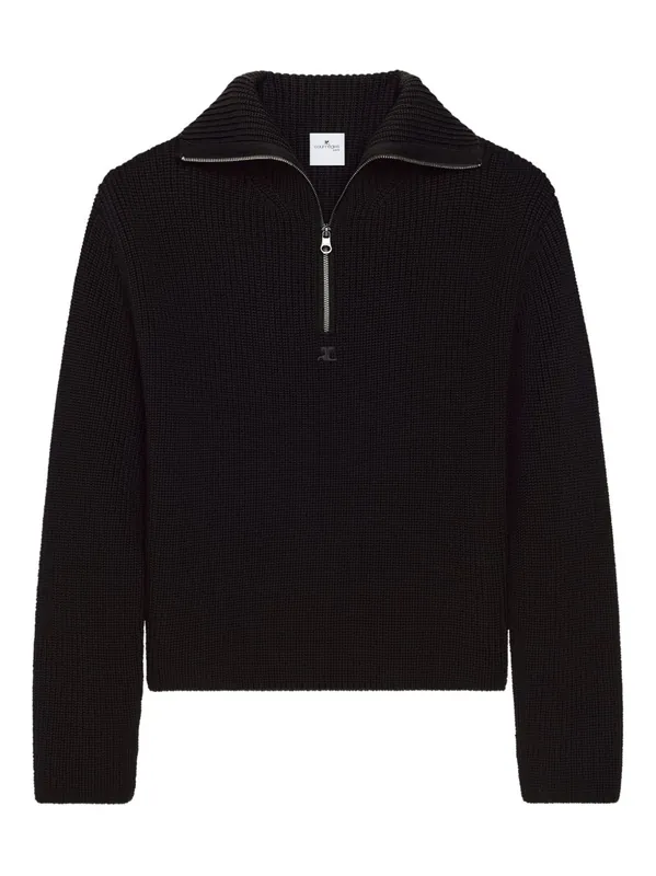 Zipped Wool Sweater - Courreges Pre