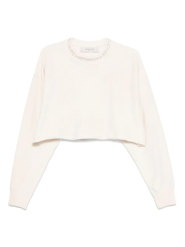 Cotton Cropped Sweatshirt - Golden Goose