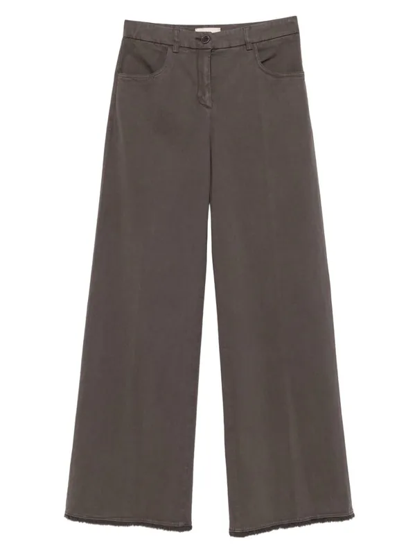 Cotton Wide-Leg Trousers