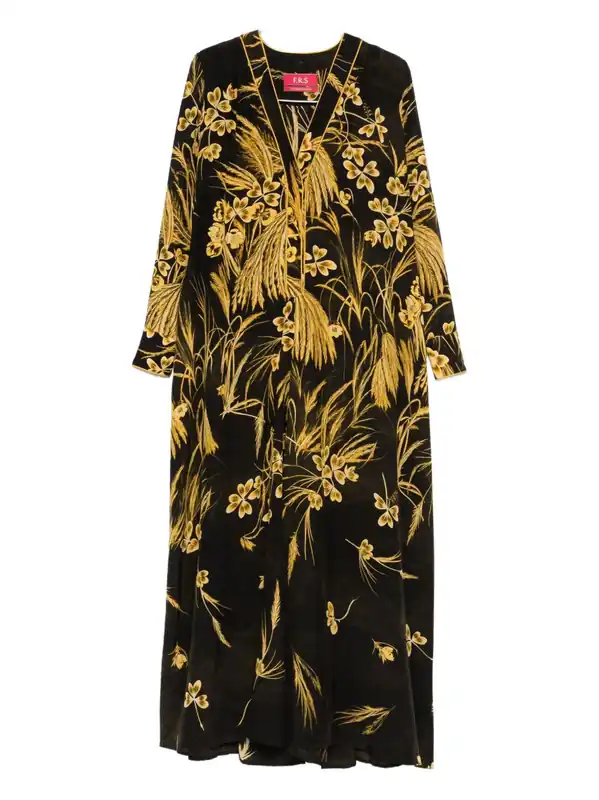 Silk Blend Printed Maxi Dress - F.R.S .