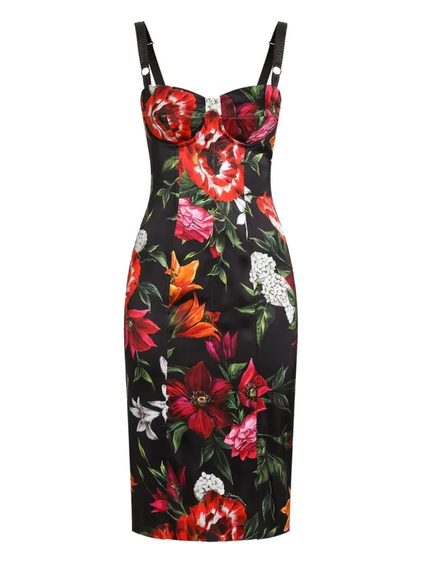 Satin Printed Dress - Dolce & Gabbana