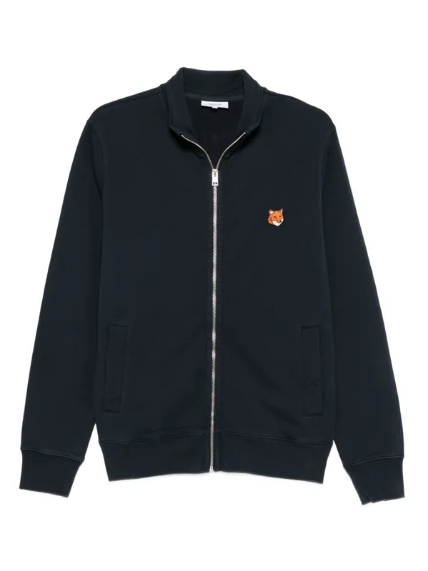 Fox Head Cotton Zipped Sweatshirt - Maison Kitsuné