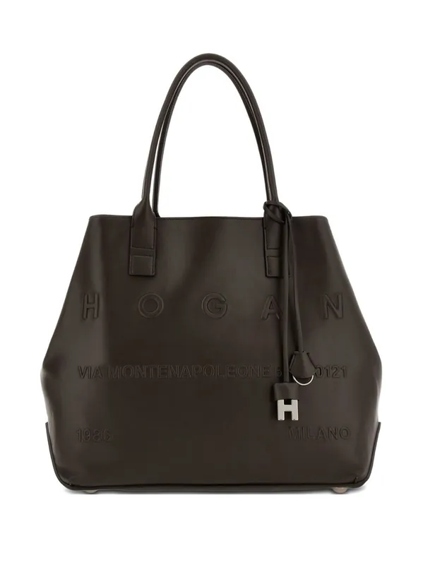 Script Medium Leather Tote Bag - Hogan Pre