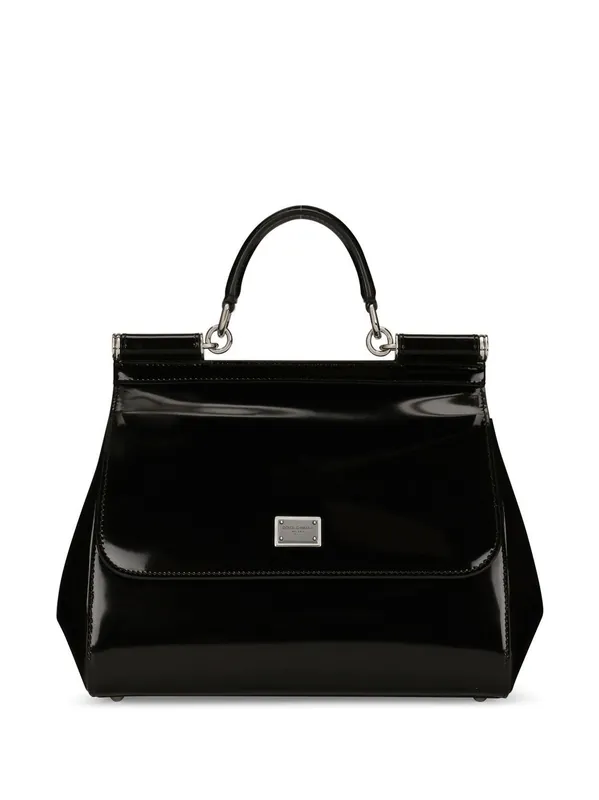 Sicly Large Shiny Leather Handbag - Dolce & Gabbana