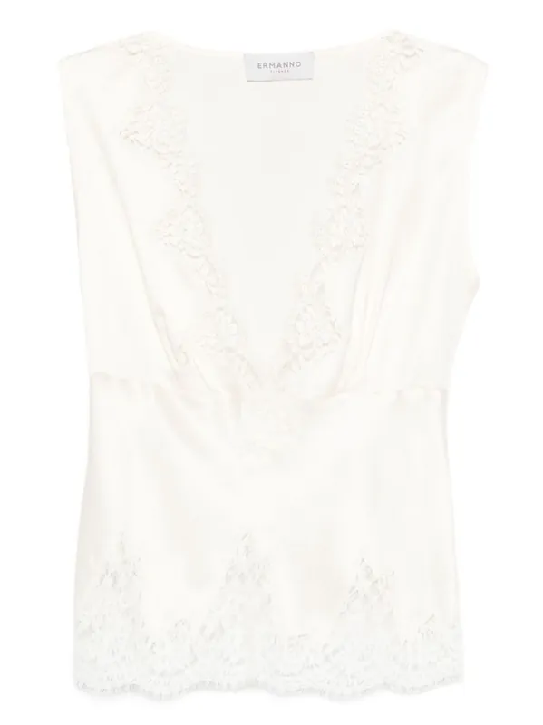 Embroidered Sleeveless Top - Ermanno Firenze