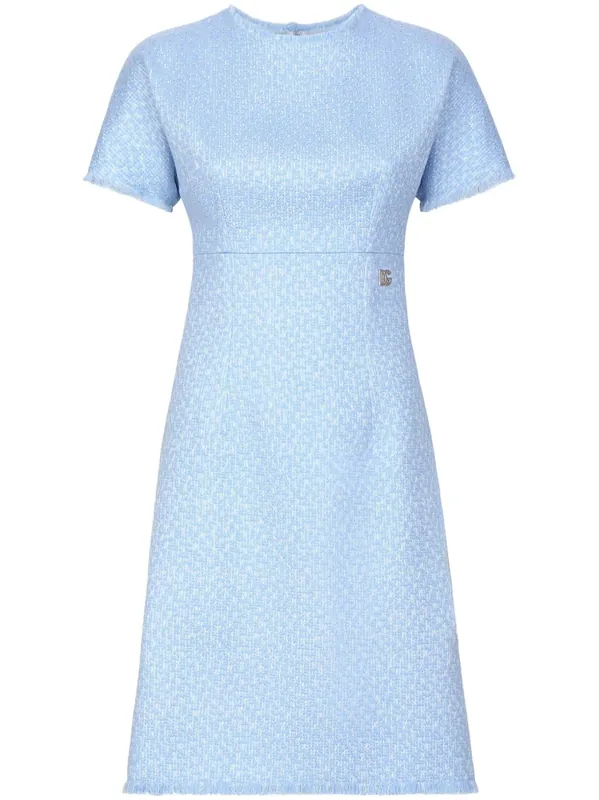 Rachel Tweed Dress With Dg Logo - Dolce & Gabbana