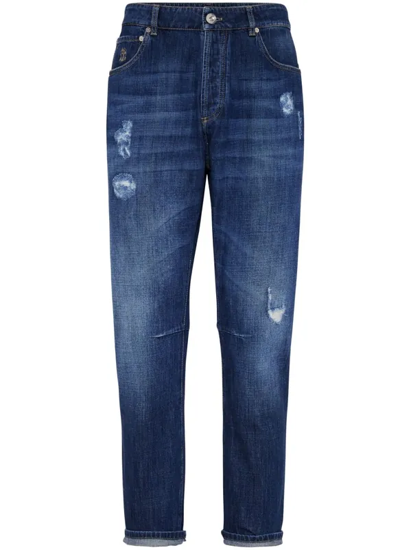 Denim Jeans With Tears - Brunello Cucinelli