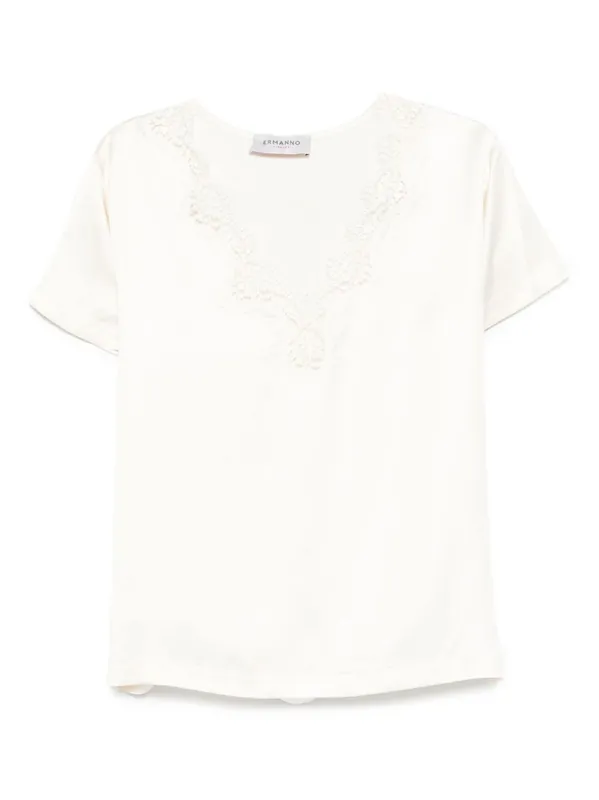 Embroidered V-Necked T-Shirt