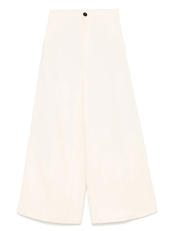 Cotton High-Waisted Trousers