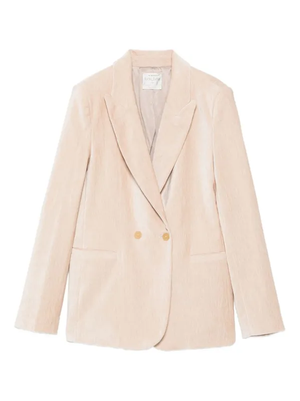 Velvet Double-Breasted Jacket