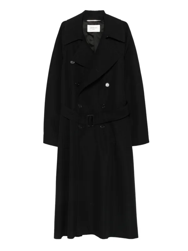Wool Long Coat - Saint Laurent