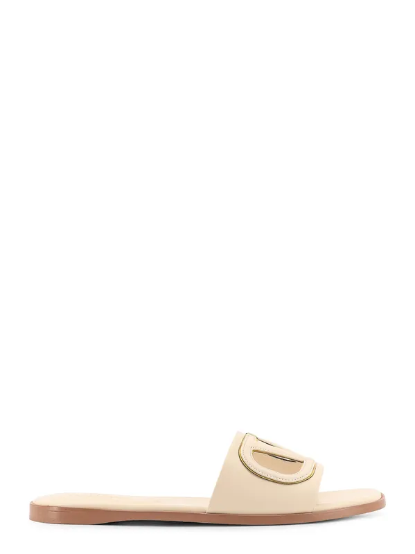 Vlogo Cut-Out Leather Slides