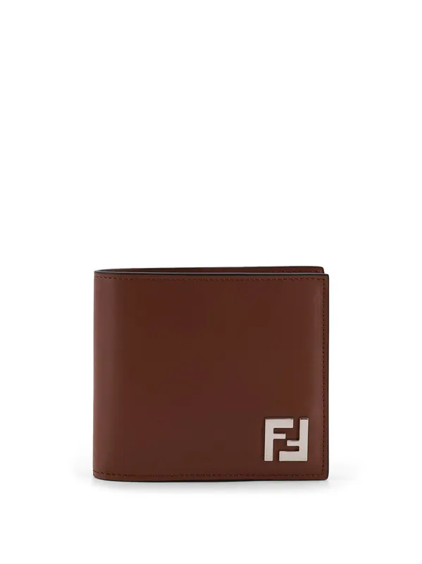 Leather And Ff Jacquard Fabric Bifold Wallet - Fendi