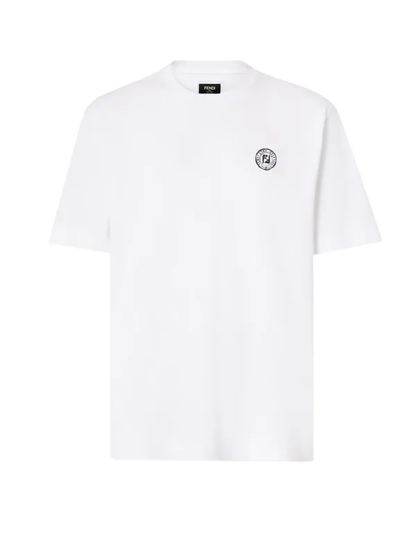 Cotton T-Shirt With Ff Embroidery