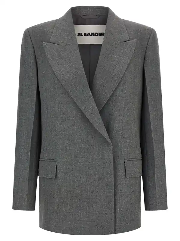 Wool Blazer Blazers Gray - Jil Sander