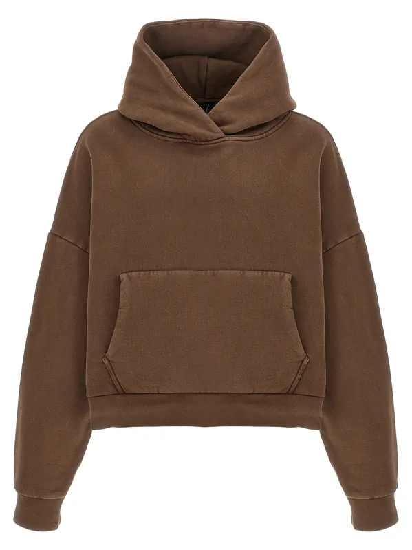 Cropped Hoodie Sweatshirt Brown - Entire Studios