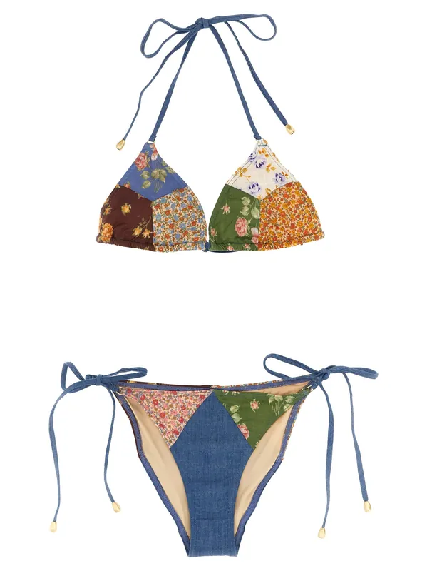 Lucky Cotton Mini Tri Beachwear Multicolor - Zimmermann