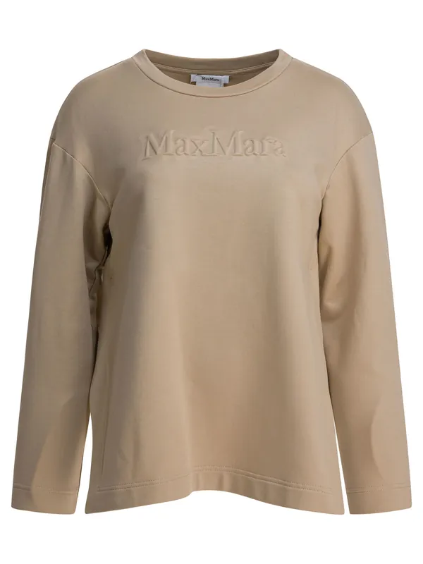 Silk And Cotton Sweatshirt Sweatshirts Brown - Max Mara Pure
