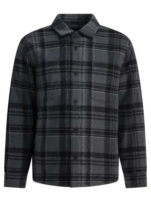 Check Overshirt Jacket Jackets And Coats Grey - Vince