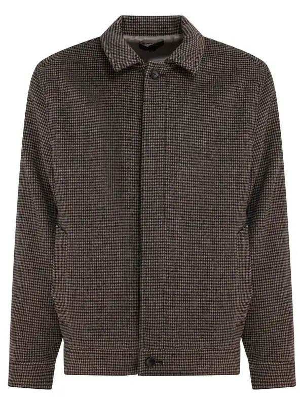 Houndstooth Overshirt Jacket Jackets And Coats Brown - Vince